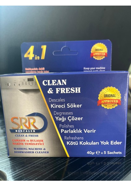 Çamaşır ve Bulaşık Makinesi Temizleyici 1 Kutu 5 Adet