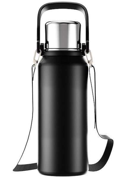 Hyt-Outdoor Termos Su Isıtıcısı 316 Paslanmaz Çelik Bardak Doğa Sporları Büyük Kapasiteli 1000 ml - Siyah (Yurt Dışından)