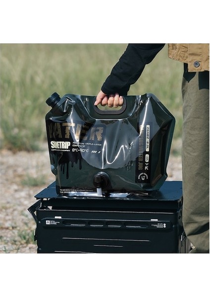 Hyt-Portable Outdoor 8lt Geniş Kapasiteli Katlanır Su Torbası-Gökyüzü Mavisi (Yurt Dışından)