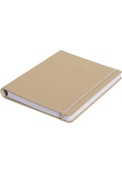 Canvas Gizli Spiralli Yaldızlı Sert Kapak Noktalı Defter 16 x 22,5 cm Bej