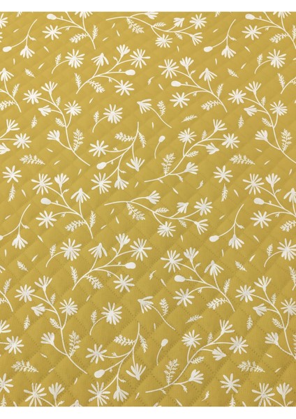 Çiçek Desenli Bebek ve Çocuk Baskılı Tek Kişilik Pike Takımı 160X230 Sarı