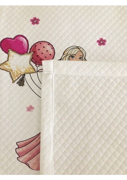 Prenses Kız Desenli Bebek ve Çocuk Baskılı Tek Kişilik Pike Takımı 160X230
