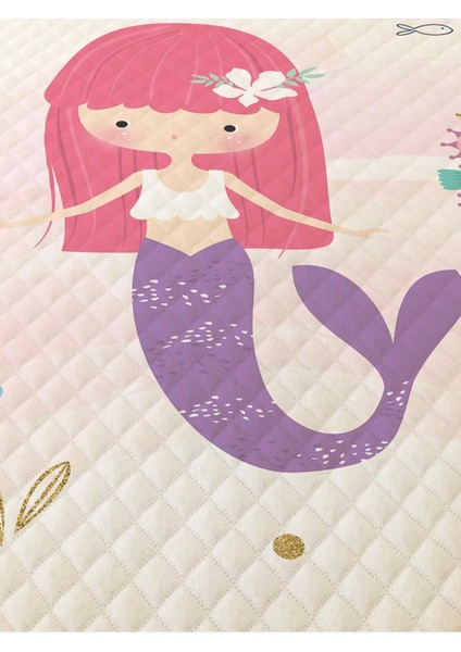 Deniz Kızı Desenli Bebek ve Çocuk Baskılı Tek Kişilik Pike Takımı 160X230 Beyaz fiyatları