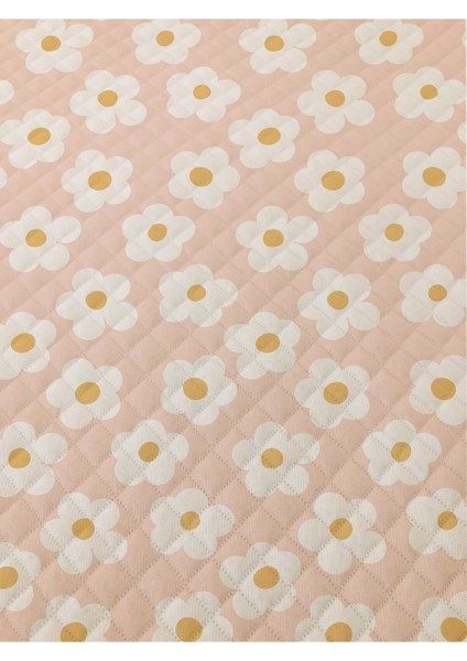 Papatya Desenli Bebek ve Çocuk Baskılı Tek Kişilik Pike Takımı 160X230 Pembe