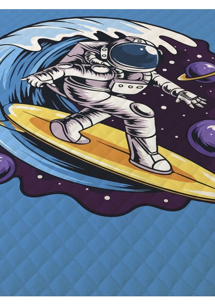 Astronot Desenli, Baskılı Tek Kişilik ve Çocuk Pike Takımı fiyatları