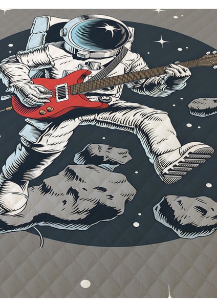 Gitar Desenli, Baskılı Tek Kişilik ve Çocuk Pike Takımı
