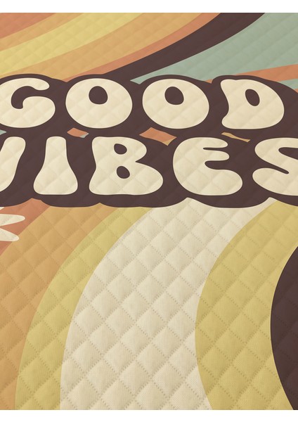 Good Vibes Desenli Genç ve Çocuk Baskılı Tek Kişilik Pike Takımı 160X230 Renkli fiyatları