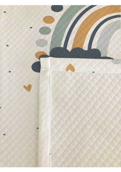 Gökkuşağı Desenli Bebek ve Çocuk Baskılı Tek Kişilik Pike Takımı 160X230 Beyaz modelleri