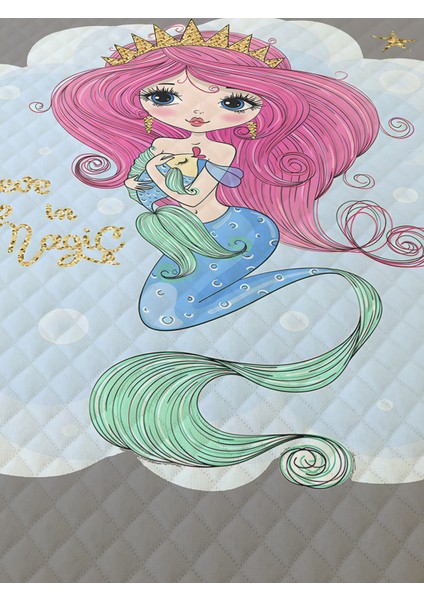 Deniz Kızı Desenli, Baskılı Tek Kişilik ve Çocuk Pike Takımı fiyatları