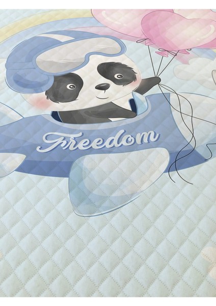 Panda Uçak Desenli Bebek ve Çocuk Baskılı Tek Kişilik Pike Takımı 160X230 Mavi fiyatları