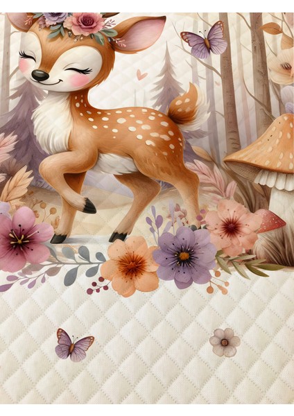 Sevimli Geyik Desenli Tek Kişilik Pike Takımı 160X230 cm modelleri