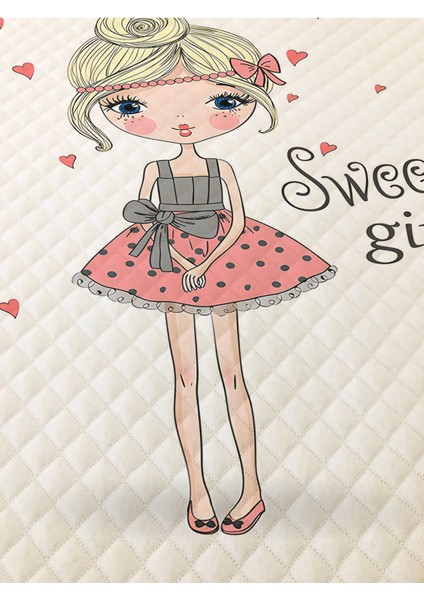 Kız Desenli Tek Kişilik Pike Takımı 160X230 Beyaz fiyatları