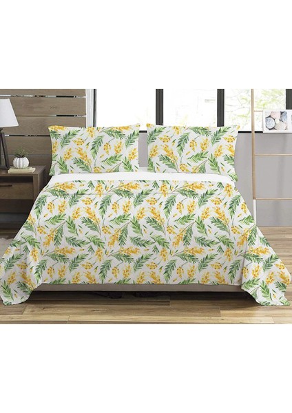 Çiçek Desenli Bebek ve Çocuk Baskılı Tek Kişilik Pike Takımı 160X230 Beyaz