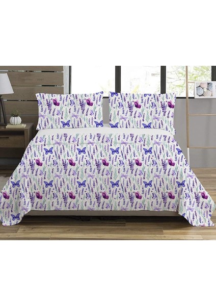 Modern Desenli Baskılı Çift Kişilik Pike Takımı 200X230 cm Renkli