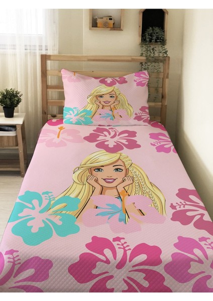 Prenses Kız Desenli Bebek ve Çocuk Baskılı Tek Kişilik Pike Takımı 160X234