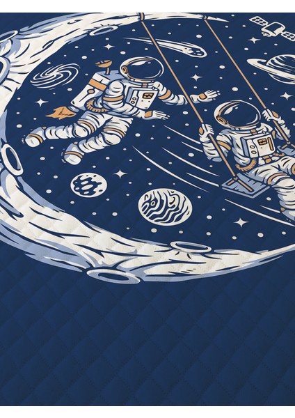 Astronot Desenli, Baskılı Tek Kişilik ve Çocuk Pike Takımı fiyatları