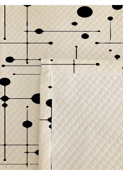 Modern Desenli Baskılı Çift Kişilik Pike Takımı 200X230 cm Krem modelleri