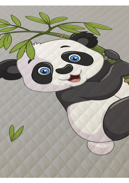 Panda Desenli Bebek ve Çocuk Baskılı Tek Kişilik Pike Takımı 160X230 Gri fiyatları