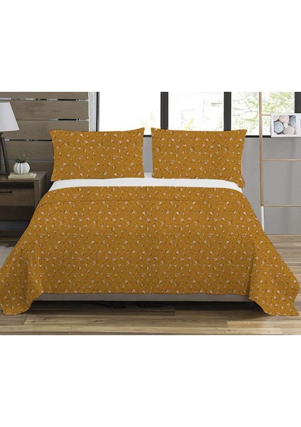 Modern Desenli Baskılı Çift Kişilik Pike Takımı 200X230 cm Renkli
