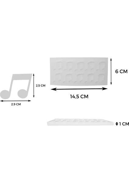Epoksi Müzik Notası Anahtarlık ve Kolye Silikon Kalıbı