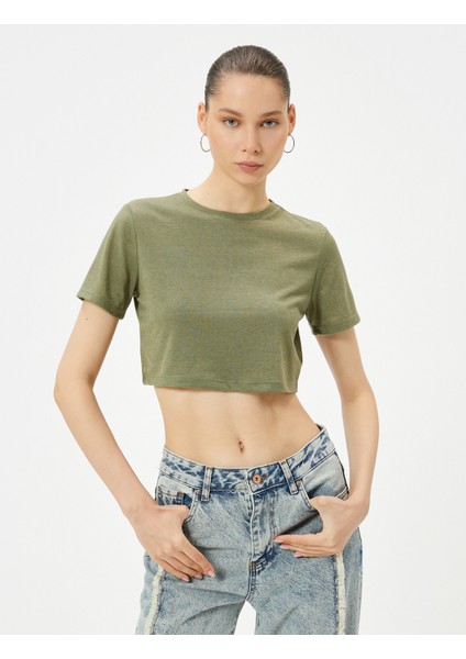 Basic Tişört Kısa Kollu Bisiklet Yaka modelleri