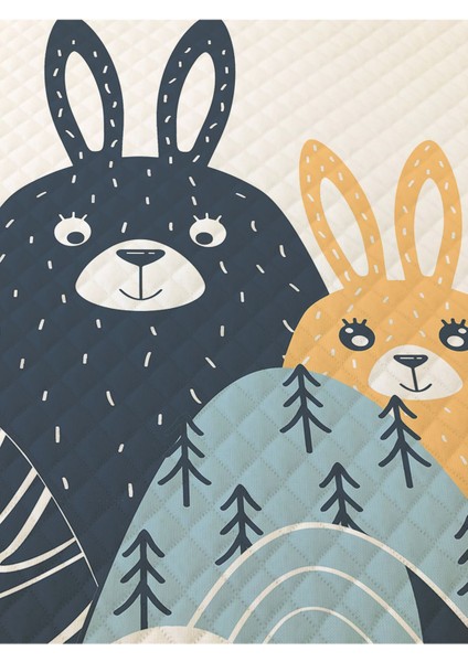 Dağ Tavşan Desenli Tek Kişilik Pike Takımı 160X230 Beyaz fiyatları