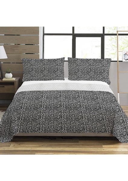 Modern Desenli Baskılı Çift Kişilik Pike Takımı 200X230 cm Renkli