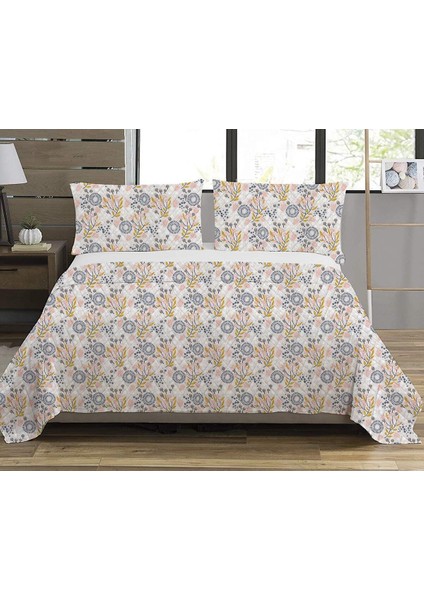 Modern Desenli Baskılı Çift Kişilik Pike Takımı 200X230 cm Renkli