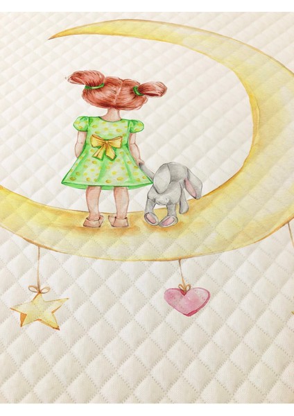 Ay Desenli Bebek ve Çocuk Baskılı Tek Kişilik Pike Takımı 160X230 Beyaz fiyatları