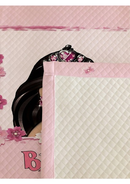 Prenses Kız Desenli Bebek ve Çocuk Baskılı Tek Kişilik Pike Takımı 160X230