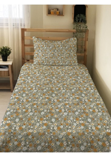 Çiçek Desenli Bebek ve Çocuk Baskılı Tek Kişilik Pike Takımı 160X230 Yeşil