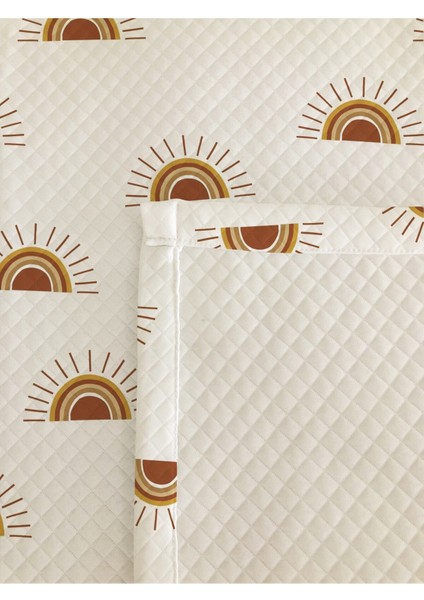 Güneş Desenli Bebek ve Çocuk Baskılı Tek Kişilik Pike Takımı 160X230 Beyaz modelleri