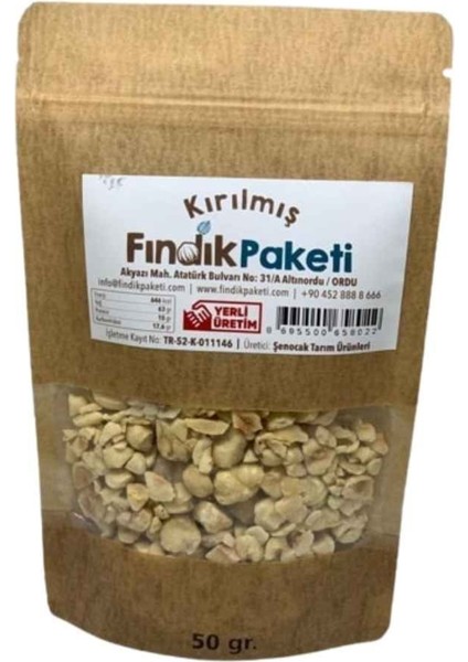 Kavrulmuş Kırılmış Naturel Iç Fındık Iri Taneli Büyük Boy 1kalite Doğal Taze Yeni Sezon Fındık 50gr