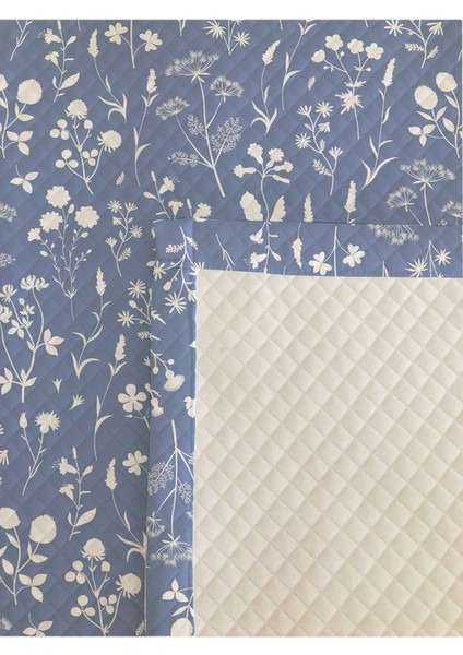 Çiçek Desenli Bebek ve Çocuk Baskılı Tek Kişilik Pike Takımı 160X230 Mavi modelleri