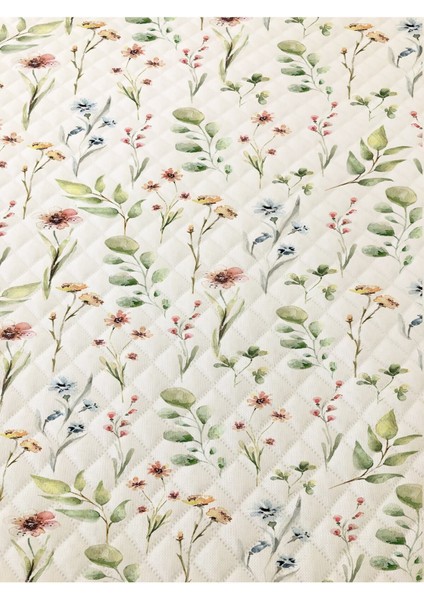 Çiçek Desenli Bebek ve Çocuk Baskılı Tek Kişilik Pike Takımı 160X230 Beyaz