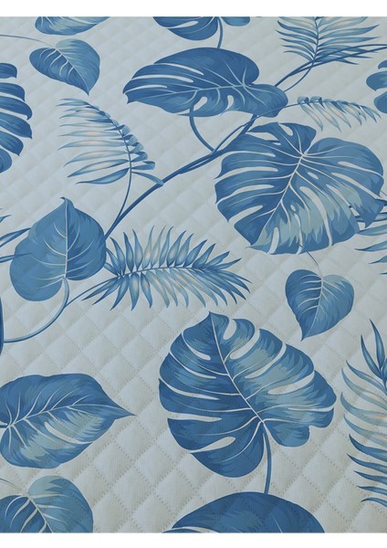 Mavi Yaprak Desenli Bebek ve Çocuk Baskılı Tek Kişilik Pike Takımı 160X230 Mavi fiyatları