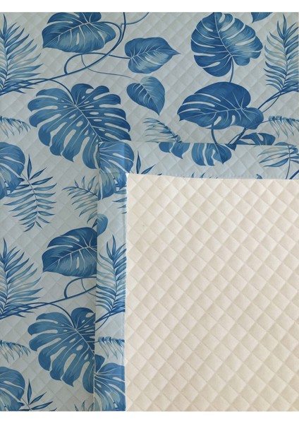 Mavi Yaprak Desenli Bebek ve Çocuk Baskılı Tek Kişilik Pike Takımı 160X230 Mavi modelleri