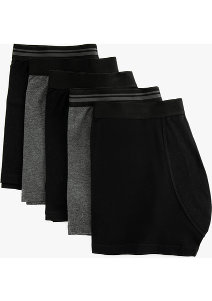 5'li Boxer Seti Çok Renkli Beli Lastikli