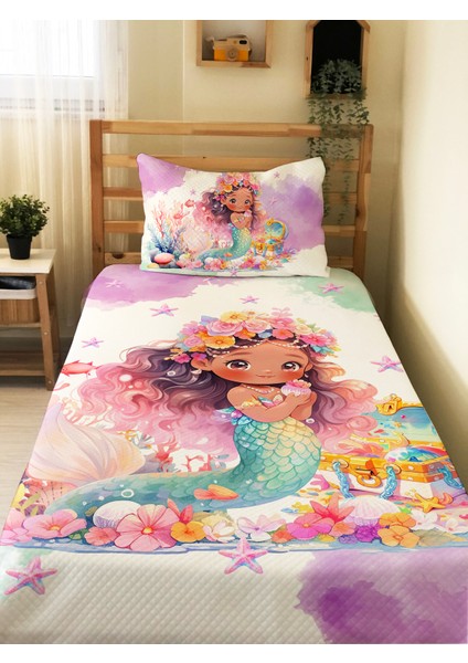 Denizkızı Desenli Tek Kişilik Pike Takımı 160X230 cm