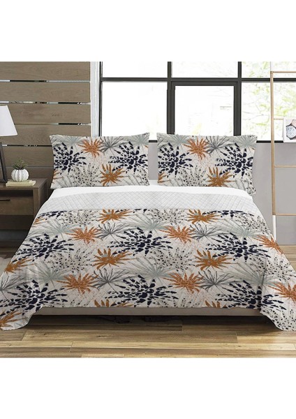 Modern Desenli Baskılı Çift Kişilik Pike Takımı 200X230 cm Renkli