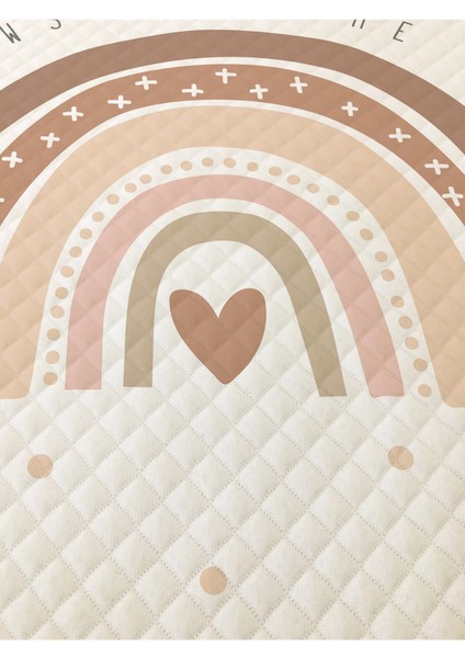 Gökkuşağı Desenli Bebek ve Çocuk Baskılı Tek Kişilik Pike Takımı 160X230 Beyaz fiyatları