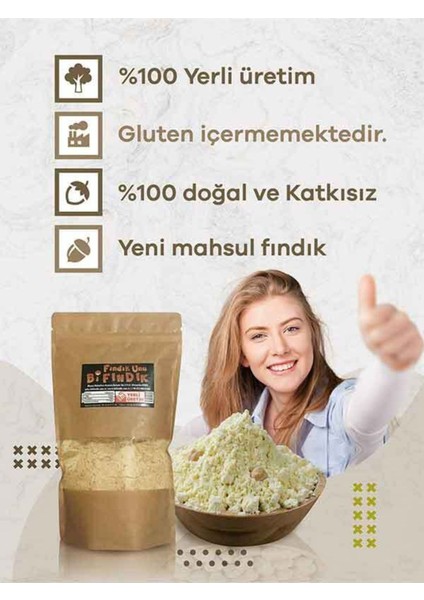 Bi Fındık Fındık Unu 250gr   Saf Doğal Katkısız glutensiz Öğütülmüş Doypack gerçek Fındık Unu Tozu