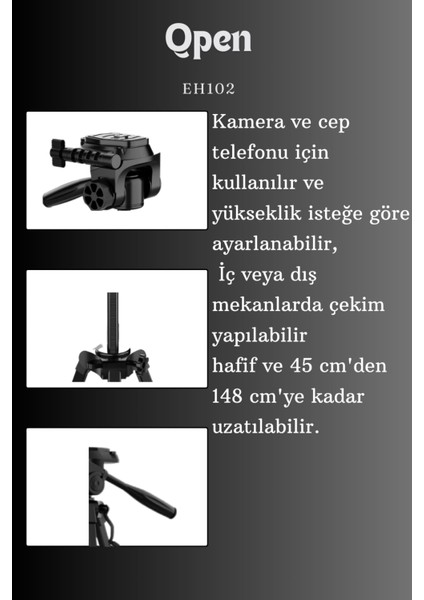EH102 1.5m Ayarlanabilir Tripod