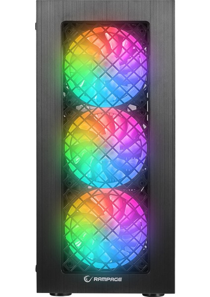 Plaıd V1 Mesh Temperli Camlı 4X12CM Auto Rgb Fan Atx Mid-T Gaming Oyuncu Kasası