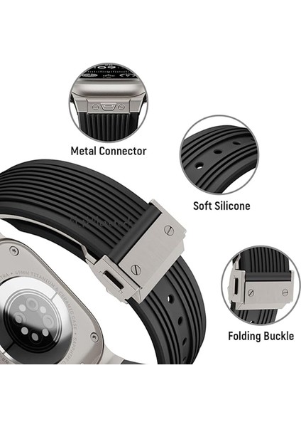 Apple Watch Seri 2 3 4 5 6 7 8 9 Se Ultra Uyumlu 42 44 45 49MM Metal Silikon Spor Kordon Paslanmaz modelleri