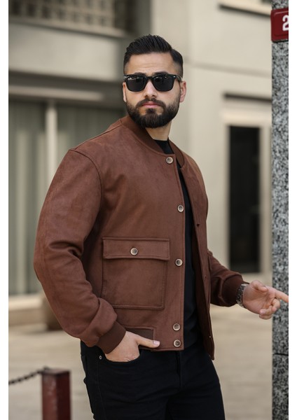 Erkek Baharlık Pilot Süet Ceket