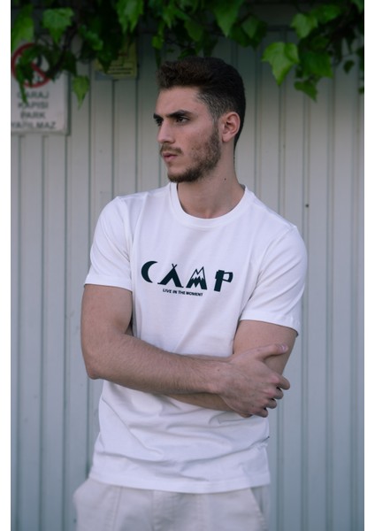Beyaz Camp Baskılı T-Shirt fiyatları