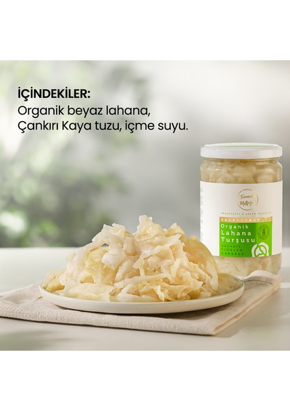 Fermente Mutfağım Organik Probiyotik Lahana Turşusu Lakto Fermente Sauerkraut 600 gr