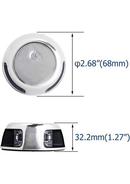 Burun Iskele Sancak Feneri Krom 12V LED