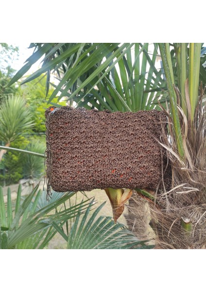 Hasır, Kağıt Ip El Örgüsü Çanta, Clutch, Portvöy, El Çantası, Siyah Renk